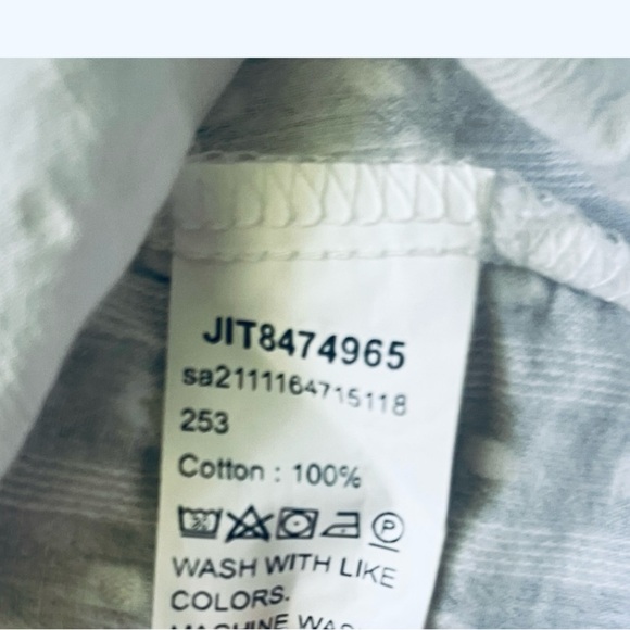 SHEIN White Textured Blouse Medium square neckline short sleeves 100% cotton - Picture 8 of 12